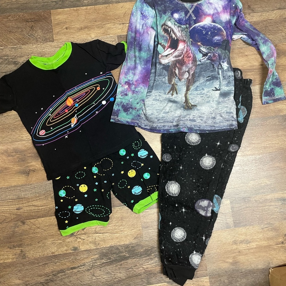 New Mix Kids Pajamas Set - Black, Green, Purple